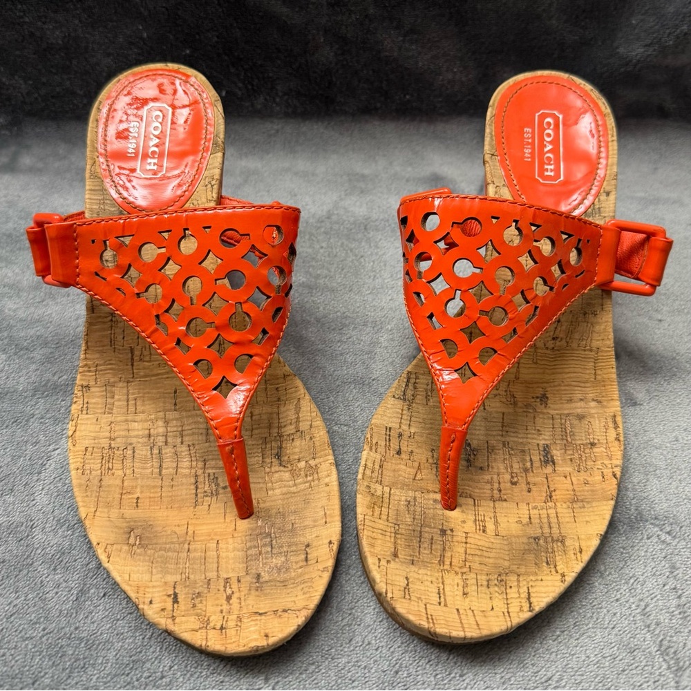 Coach Brookk Wedge - Orange, Size 7.5